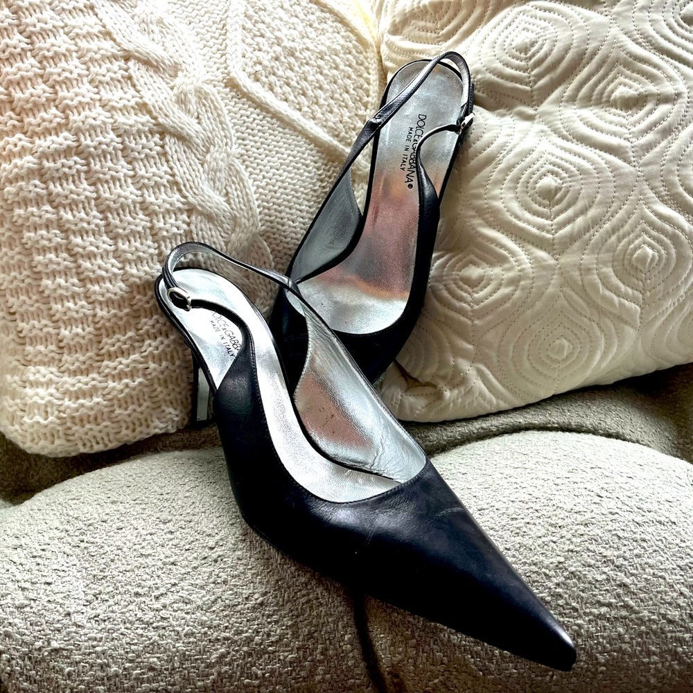Gorgeous Dolce & Gabbana Sling Back Kitten Heels